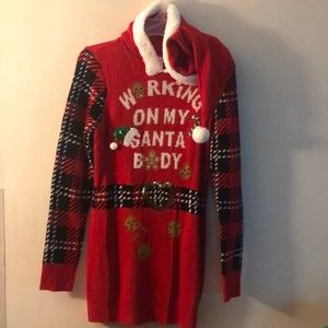 NoBo juniors ugly Christmas sweater dress Sherpa